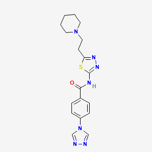 N-{5-[2-(1-piperidinyl)ethyl]-1,3,4-thiadiazol-2-yl}-4-(4H-1,2,4-triazol-4-yl)benzamide