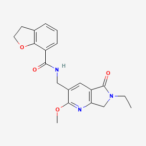 molecular formula C20H21N3O4 B5372330 N-[(6-ethyl-2-methoxy-5-oxo-6,7-dihydro-5H-pyrrolo[3,4-b]pyridin-3-yl)methyl]-2,3-dihydro-1-benzofuran-7-carboxamide 