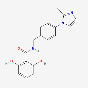 molecular formula C18H17N3O3 B5372357 2,6-dihydroxy-N-[4-(2-methyl-1H-imidazol-1-yl)benzyl]benzamide 