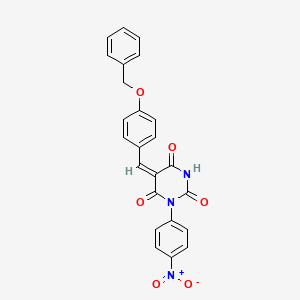 molecular formula C24H17N3O6 B5372365 5-[4-(benzyloxy)benzylidene]-1-(4-nitrophenyl)-2,4,6(1H,3H,5H)-pyrimidinetrione 