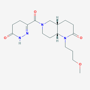 molecular formula C17H26N4O4 B5372375 (4aS*,8aR*)-1-(3-methoxypropyl)-6-[(6-oxo-1,4,5,6-tetrahydropyridazin-3-yl)carbonyl]octahydro-1,6-naphthyridin-2(1H)-one 