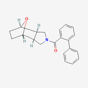 molecular formula C21H21NO2 B5372383 (1R*,2R*,6S*,7S*)-4-(2-biphenylylcarbonyl)-10-oxa-4-azatricyclo[5.2.1.0~2,6~]decane 