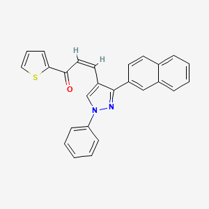 3-[3-(2-naphthyl)-1-phenyl-1H-pyrazol-4-yl]-1-(2-thienyl)-2-propen-1-one