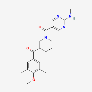 molecular formula C21H26N4O3 B5372399 (4-methoxy-3,5-dimethylphenyl)(1-{[2-(methylamino)pyrimidin-5-yl]carbonyl}piperidin-3-yl)methanone 