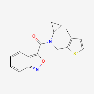 molecular formula C17H16N2O2S B5372401 N-cyclopropyl-N-[(3-methyl-2-thienyl)methyl]-2,1-benzisoxazole-3-carboxamide 