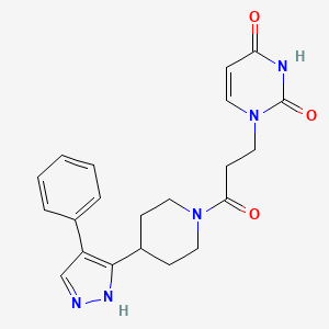 1-{3-oxo-3-[4-(4-phenyl-1H-pyrazol-5-yl)piperidin-1-yl]propyl}pyrimidine-2,4(1H,3H)-dione