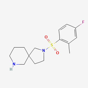 molecular formula C15H21FN2O2S B5372422 2-[(4-fluoro-2-methylphenyl)sulfonyl]-2,7-diazaspiro[4.5]decane hydrochloride 