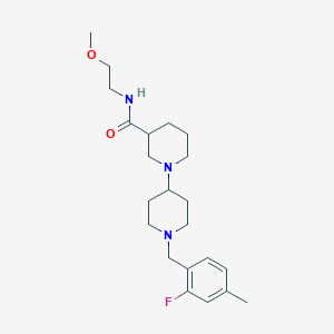 molecular formula C22H34FN3O2 B5372427 1'-(2-fluoro-4-methylbenzyl)-N-(2-methoxyethyl)-1,4'-bipiperidine-3-carboxamide 