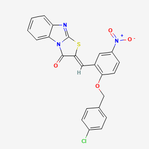 molecular formula C23H14ClN3O4S B5372442 2-{2-[(4-chlorobenzyl)oxy]-5-nitrobenzylidene}[1,3]thiazolo[3,2-a]benzimidazol-3(2H)-one 