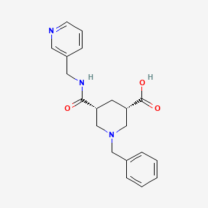 molecular formula C20H23N3O3 B5372463 (3S*,5R*)-1-benzyl-5-{[(3-pyridinylmethyl)amino]carbonyl}-3-piperidinecarboxylic acid 