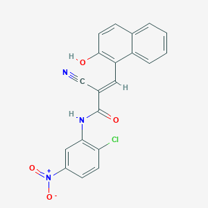 molecular formula C20H12ClN3O4 B5372468 N-(2-chloro-5-nitrophenyl)-2-cyano-3-(2-hydroxy-1-naphthyl)acrylamide 