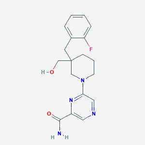 molecular formula C18H21FN4O2 B5372491 6-[3-(2-fluorobenzyl)-3-(hydroxymethyl)piperidin-1-yl]pyrazine-2-carboxamide 