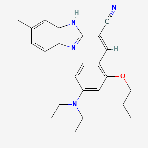 molecular formula C24H28N4O B5372506 3-[4-(diethylamino)-2-propoxyphenyl]-2-(5-methyl-1H-benzimidazol-2-yl)acrylonitrile 