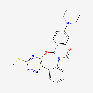 4-[7-acetyl-3-(methylthio)-6,7-dihydro[1,2,4]triazino[5,6-d][3,1]benzoxazepin-6-yl]-N,N-diethylaniline