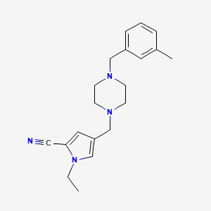 molecular formula C20H26N4 B5372513 1-ethyl-4-{[4-(3-methylbenzyl)-1-piperazinyl]methyl}-1H-pyrrole-2-carbonitrile 