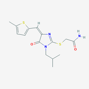 molecular formula C15H19N3O2S2 B5372522 2-({1-isobutyl-4-[(5-methyl-2-thienyl)methylene]-5-oxo-4,5-dihydro-1H-imidazol-2-yl}thio)acetamide 