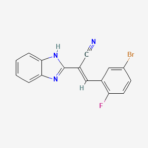 molecular formula C16H9BrFN3 B5372553 2-(1H-benzimidazol-2-yl)-3-(5-bromo-2-fluorophenyl)acrylonitrile 