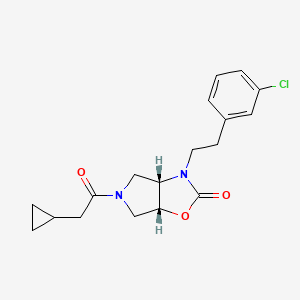 (3aS*,6aR*)-3-[2-(3-chlorophenyl)ethyl]-5-(cyclopropylacetyl)hexahydro-2H-pyrrolo[3,4-d][1,3]oxazol-2-one