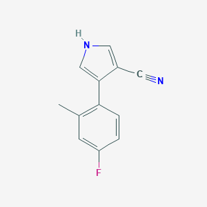 molecular formula C12H9FN2 B053726 4-(4-fluoro-2-methylphenyl)-1H-pyrrole-3-carbonitrile CAS No. 124169-97-7