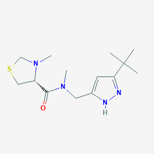 (4R)-N-[(3-tert-butyl-1H-pyrazol-5-yl)methyl]-N,3-dimethyl-1,3-thiazolidine-4-carboxamide