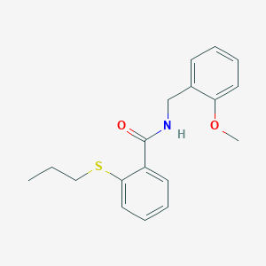 molecular formula C18H21NO2S B5372605 N-(2-methoxybenzyl)-2-(propylthio)benzamide 