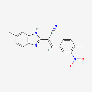 molecular formula C18H14N4O2 B5372617 2-(6-methyl-1H-benzimidazol-2-yl)-3-(4-methyl-3-nitrophenyl)acrylonitrile 