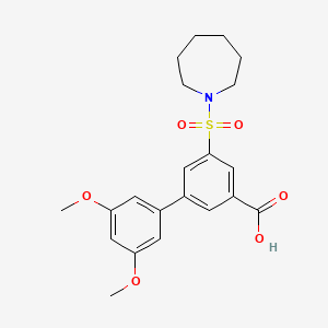 molecular formula C21H25NO6S B5372630 5-(azepan-1-ylsulfonyl)-3',5'-dimethoxybiphenyl-3-carboxylic acid 