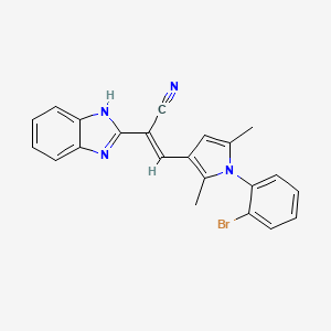 molecular formula C22H17BrN4 B5372642 2-(1H-benzimidazol-2-yl)-3-[1-(2-bromophenyl)-2,5-dimethyl-1H-pyrrol-3-yl]acrylonitrile 