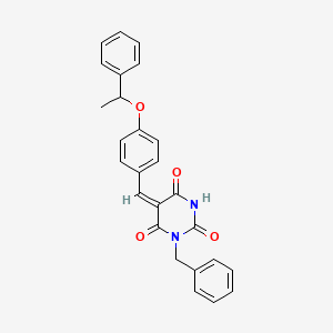 1-benzyl-5-[4-(1-phenylethoxy)benzylidene]-2,4,6(1H,3H,5H)-pyrimidinetrione