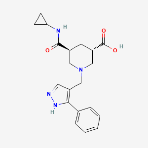 (3S*,5S*)-5-[(cyclopropylamino)carbonyl]-1-[(3-phenyl-1H-pyrazol-4-yl)methyl]-3-piperidinecarboxylic acid