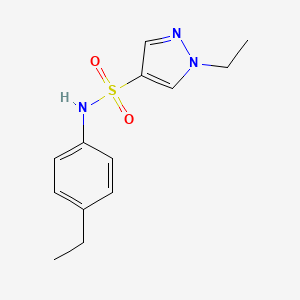 molecular formula C13H17N3O2S B5372682 1-ethyl-N-(4-ethylphenyl)-1H-pyrazole-4-sulfonamide 