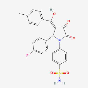 molecular formula C24H19FN2O5S B5372689 4-[2-(4-fluorophenyl)-4-hydroxy-3-(4-methylbenzoyl)-5-oxo-2,5-dihydro-1H-pyrrol-1-yl]benzenesulfonamide 