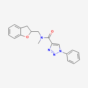 molecular formula C19H18N4O2 B5372761 N-(2,3-dihydro-1-benzofuran-2-ylmethyl)-N-methyl-1-phenyl-1H-1,2,3-triazole-4-carboxamide 