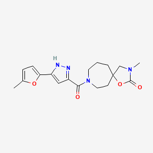 3-methyl-8-{[3-(5-methyl-2-furyl)-1H-pyrazol-5-yl]carbonyl}-1-oxa-3,8-diazaspiro[4.6]undecan-2-one