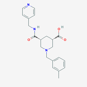 (3S*,5R*)-1-(3-methylbenzyl)-5-{[(4-pyridinylmethyl)amino]carbonyl}-3-piperidinecarboxylic acid