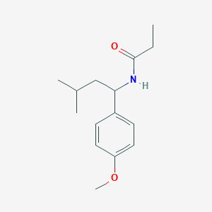 N-[1-(4-methoxyphenyl)-3-methylbutyl]propanamide