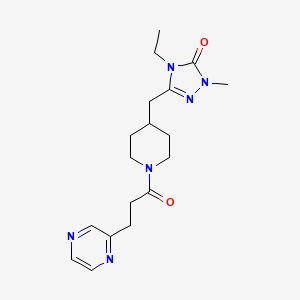 4-ethyl-2-methyl-5-{[1-(3-pyrazin-2-ylpropanoyl)piperidin-4-yl]methyl}-2,4-dihydro-3H-1,2,4-triazol-3-one