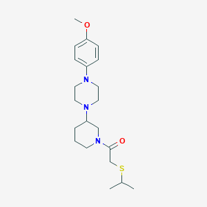 molecular formula C21H33N3O2S B5372840 1-{1-[(isopropylthio)acetyl]-3-piperidinyl}-4-(4-methoxyphenyl)piperazine 