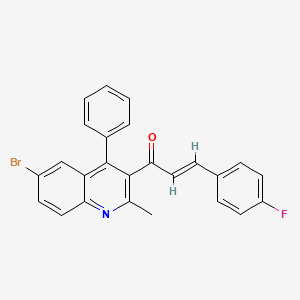 molecular formula C25H17BrFNO B5372855 1-(6-bromo-2-methyl-4-phenyl-3-quinolinyl)-3-(4-fluorophenyl)-2-propen-1-one 