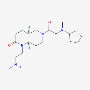 molecular formula C19H34N4O2 B5372879 rel-(4aS,8aR)-6-(N-cyclopentyl-N-methylglycyl)-1-[2-(methylamino)ethyl]octahydro-1,6-naphthyridin-2(1H)-one dihydrochloride 