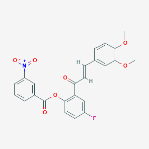 2-[3-(3,4-dimethoxyphenyl)acryloyl]-4-fluorophenyl 3-nitrobenzoate