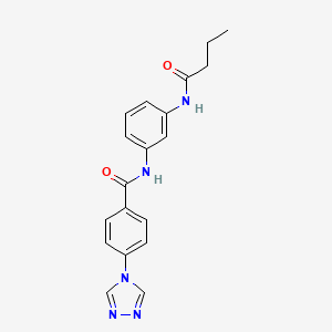 molecular formula C19H19N5O2 B5372909 N-[3-(butyrylamino)phenyl]-4-(4H-1,2,4-triazol-4-yl)benzamide 