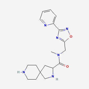 molecular formula C18H24N6O2 B5372921 N-methyl-N-{[3-(2-pyridinyl)-1,2,4-oxadiazol-5-yl]methyl}-2,8-diazaspiro[4.5]decane-3-carboxamide dihydrochloride 