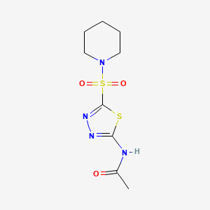 molecular formula C9H14N4O3S2 B5372924 N-[5-(1-piperidinylsulfonyl)-1,3,4-thiadiazol-2-yl]acetamide 