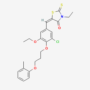 molecular formula C24H26ClNO4S2 B5372996 5-{3-chloro-5-ethoxy-4-[3-(2-methylphenoxy)propoxy]benzylidene}-3-ethyl-2-thioxo-1,3-thiazolidin-4-one 