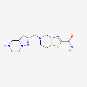 N-methyl-5-(4,5,6,7-tetrahydropyrazolo[1,5-a]pyrazin-2-ylmethyl)-4,5,6,7-tetrahydrothieno[3,2-c]pyridine-2-carboxamide dihydrochloride