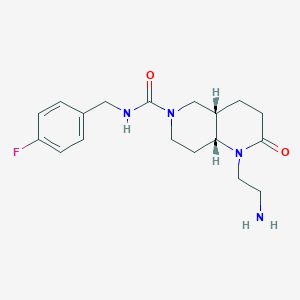 molecular formula C18H25FN4O2 B5373056 rel-(4aS,8aR)-1-(2-aminoethyl)-N-(4-fluorobenzyl)-2-oxooctahydro-1,6-naphthyridine-6(2H)-carboxamide hydrochloride 