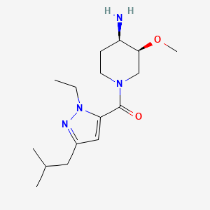 molecular formula C16H28N4O2 B5373057 (3S*,4R*)-1-[(1-ethyl-3-isobutyl-1H-pyrazol-5-yl)carbonyl]-3-methoxypiperidin-4-amine 