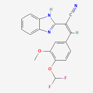 molecular formula C18H13F2N3O2 B5373085 2-(1H-benzimidazol-2-yl)-3-[4-(difluoromethoxy)-3-methoxyphenyl]acrylonitrile 