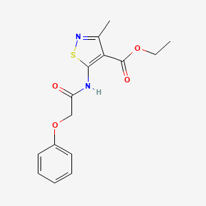 molecular formula C15H16N2O4S B5373140 ethyl 3-methyl-5-[(phenoxyacetyl)amino]-4-isothiazolecarboxylate 